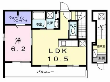 ジェルメ フェリシア(1LDK/2階)の間取り写真