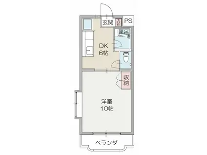 グリーンリーフ(1DK/2階)の間取り写真