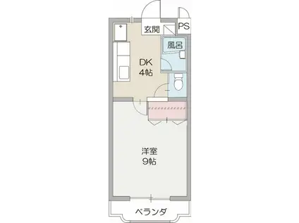 サンズ杉の木(1K/3階)の間取り写真