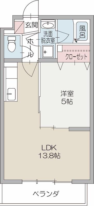 グリーンリーフII(1LDK/1階)の間取り写真