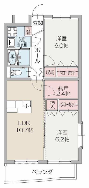 エレガントライフVI(2LDK/3階)の間取り写真