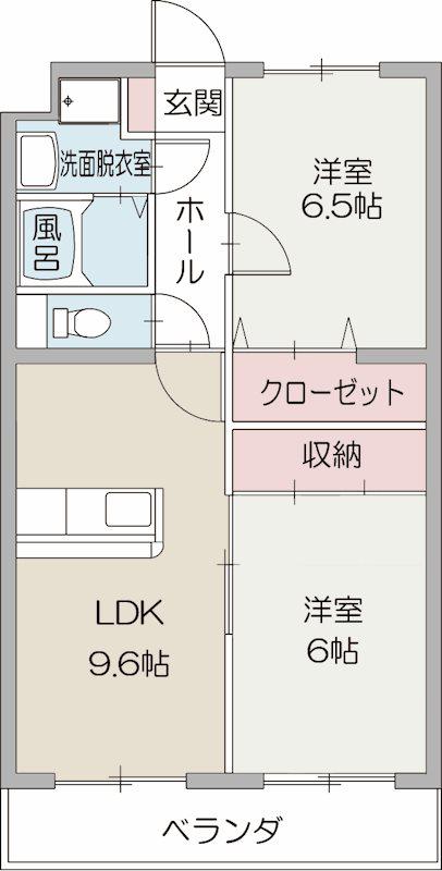 GRANDEUR(2LDK/3階)の間取り写真