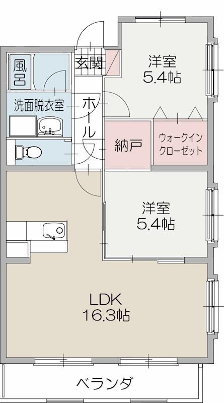 アルストロメリア(2LDK/3階)の間取り写真