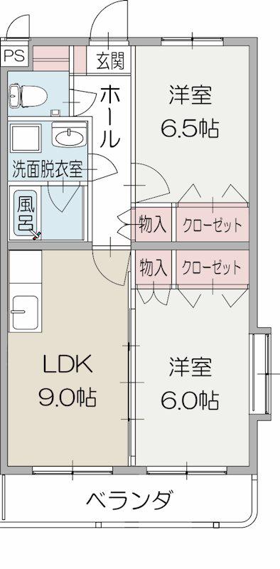 スプランディード(2LDK/2階)の間取り写真
