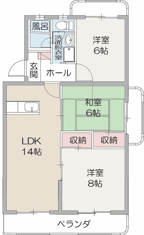 カーサカジマIII(3LDK/3階)の間取り写真