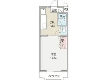 カーサカジマI(1DK/4階)の間取り写真