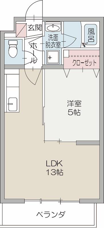 フローラ青葉(1LDK/1階)の間取り写真