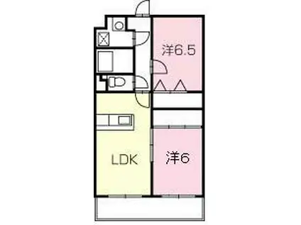 静岡県富士宮市 3階建 築23年(2LDK/1階)の間取り写真