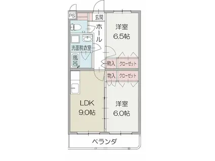 フレグランス(2LDK/1階)の間取り写真