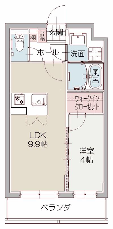 GB サウス(1LDK/4階)の間取り写真