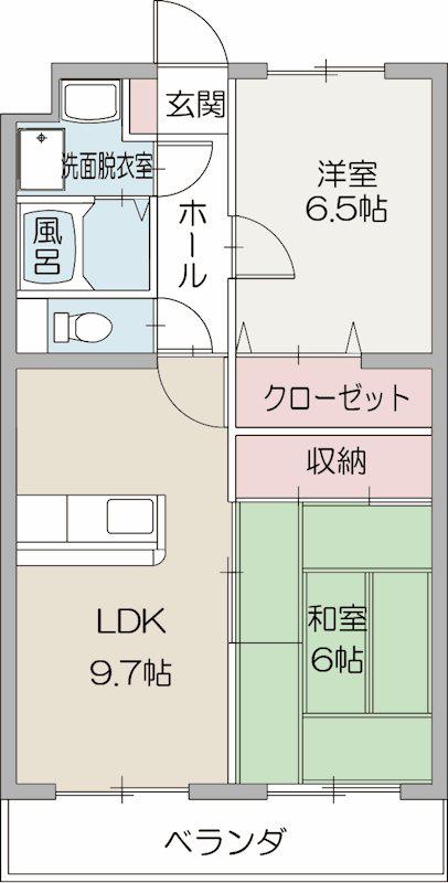 サニーヒル(2LDK/1階)の間取り写真