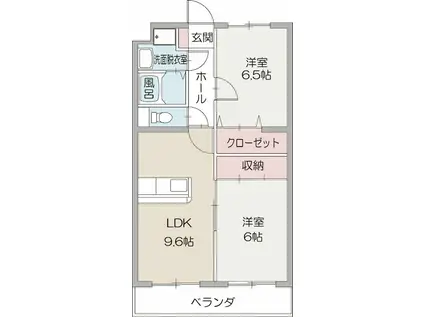 静岡県富士市 3階建 築27年(2LDK/3階)の間取り写真