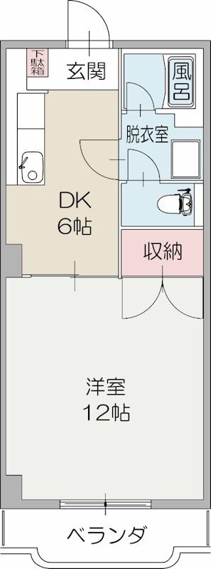 HIトピア富士(1DK/4階)の間取り写真
