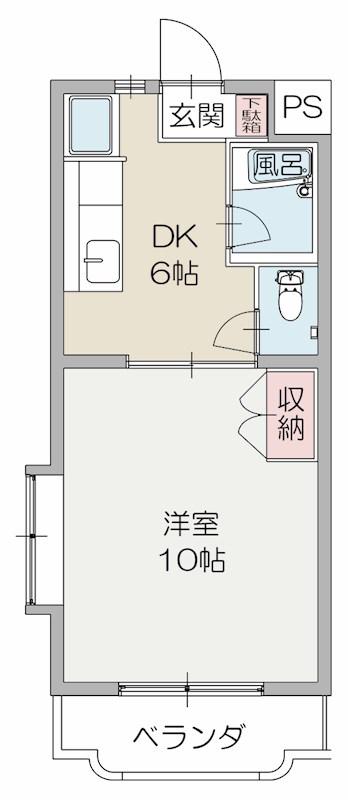 マンションCLOVER(1DK/2階)の間取り写真