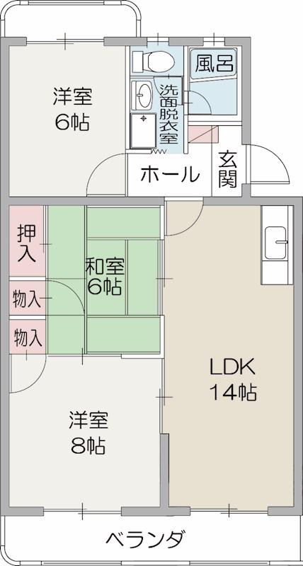 グレイス六番館(3LDK/1階)の間取り写真
