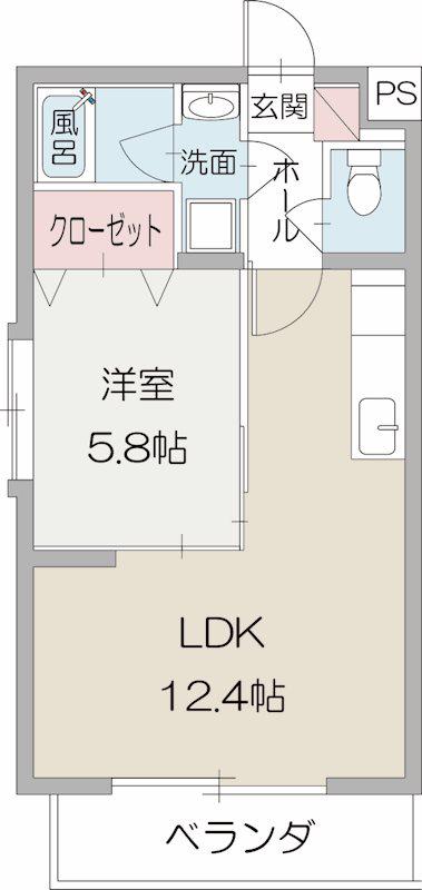 グランポレール(1LDK/1階)の間取り写真