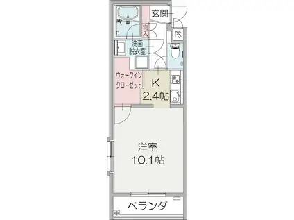 モナベール(1K/1階)の間取り写真
