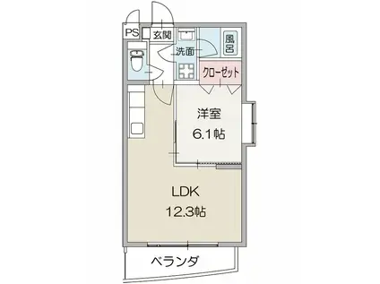 グランチェルト・KII(1LDK/2階)の間取り写真