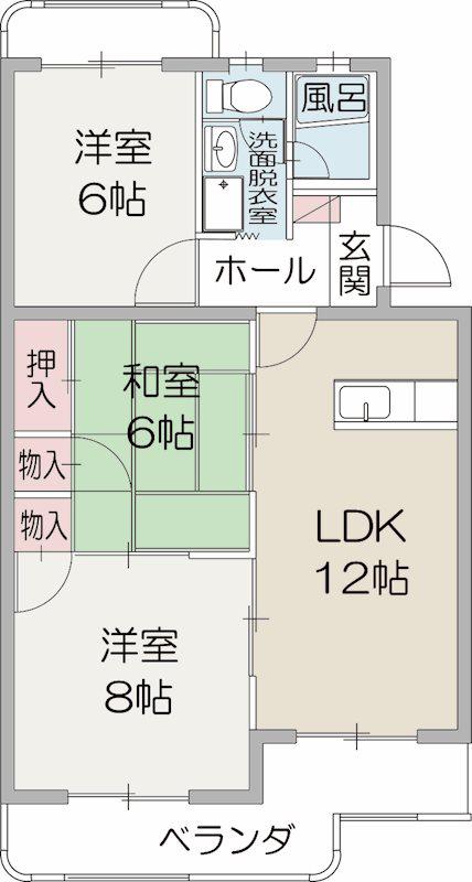エスポワール(3LDK/2階)の間取り写真