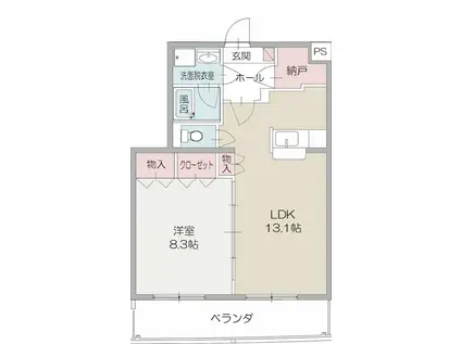 グランマレ.テルツォ(1LDK/3階)の間取り写真