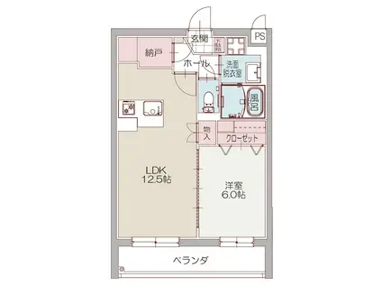杉山様 共同(1LDK/2階)の間取り写真