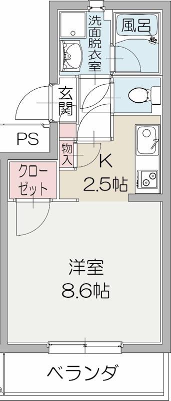 アビテ・ヴィルIII(1K/2階)の間取り写真