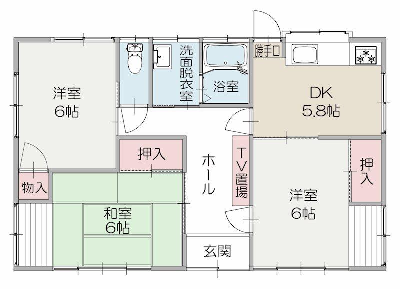 東海道本線 三島駅 徒歩25分 1階建 築34年(3DK)の間取り写真