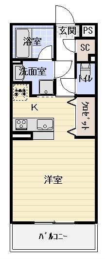 アークブラン(ワンルーム/2階)の間取り写真