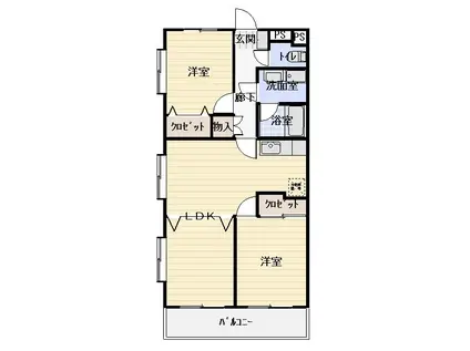 グランクールI(2LDK/3階)の間取り写真