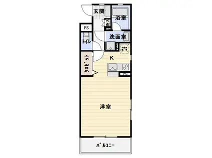 S-PAL北安東(ワンルーム/1階)の間取り写真