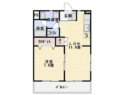 プロスペール(1LDK/3階)の間取り写真