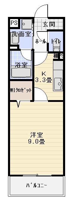 VRD清水万世町(1K/1階)の間取り写真