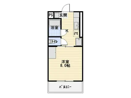 アーリー・2(1DK/3階)の間取り写真