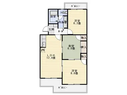 イーグルネスト(3LDK/3階)の間取り写真