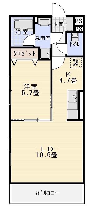 フォルモンテ(1LDK/1階)の間取り写真