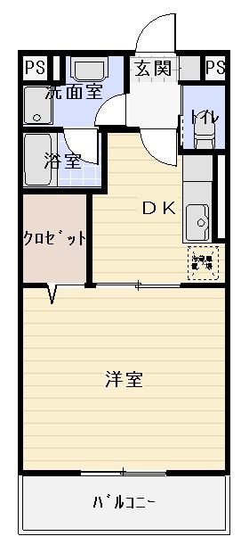 グランクールIII(1DK/3階)の間取り写真