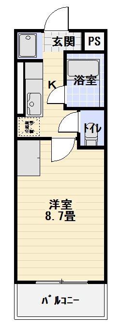 アネックス(1K/2階)の間取り写真