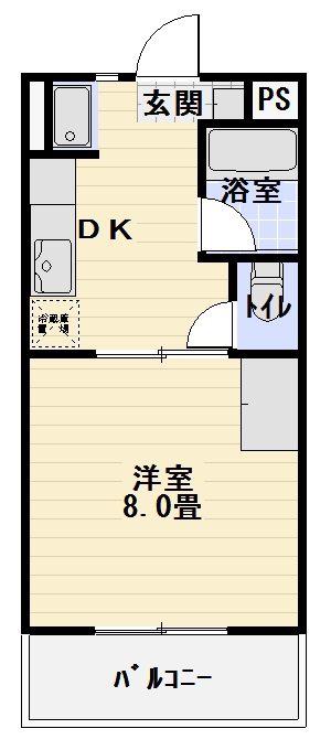 マーベラス12(1DK/2階)の間取り写真