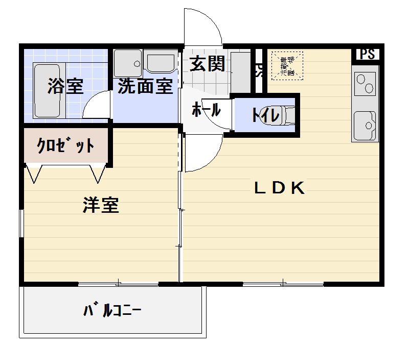 ハイミクス清水銀座(1LDK/3階)の間取り写真