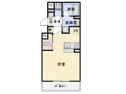 ハイミクス清水銀座(ワンルーム/3階)の間取り写真