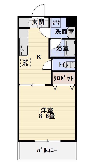 プレアマールII(1K/2階)の間取り写真