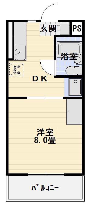 サントール宮竹(1DK/3階)の間取り写真
