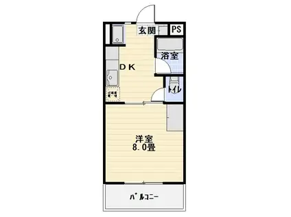 ハーモニー 97(1DK/3階)の間取り写真