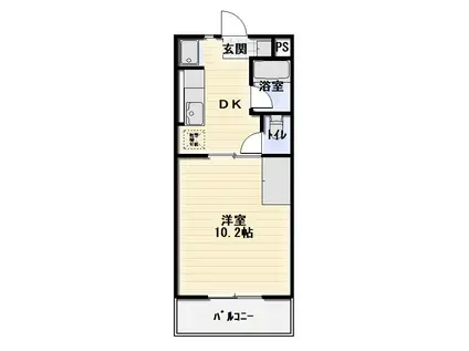 ハミング21(1DK/3階)の間取り写真