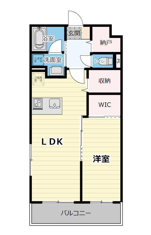 プリーマS(1LDK/4階)の間取り写真
