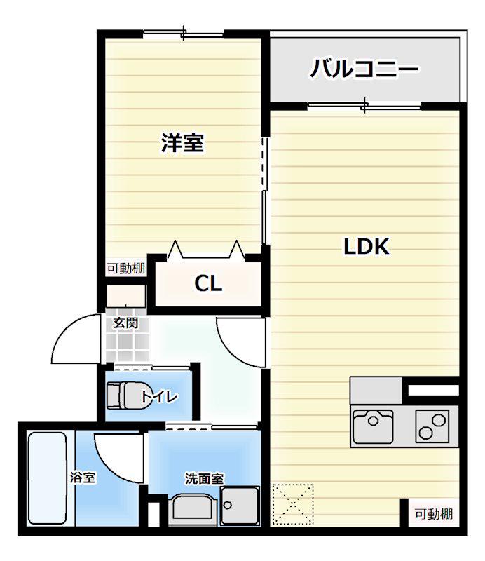 エテルノ.エビスII(1LDK/3階)の間取り写真