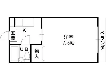 ハイムミーテ大和(1K/3階)の間取り写真