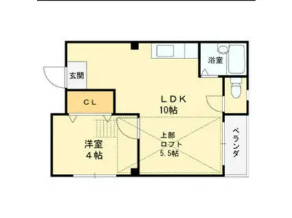 アミニティ ビックワン(1DK/4階)の間取り写真