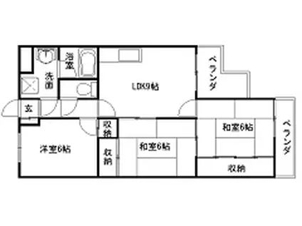 パークハイツ太子堂(3LDK/3階)の間取り写真