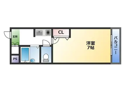 SANT LALUZ KITAHONMACHI旧チェリーハ(1K/1階)の間取り写真